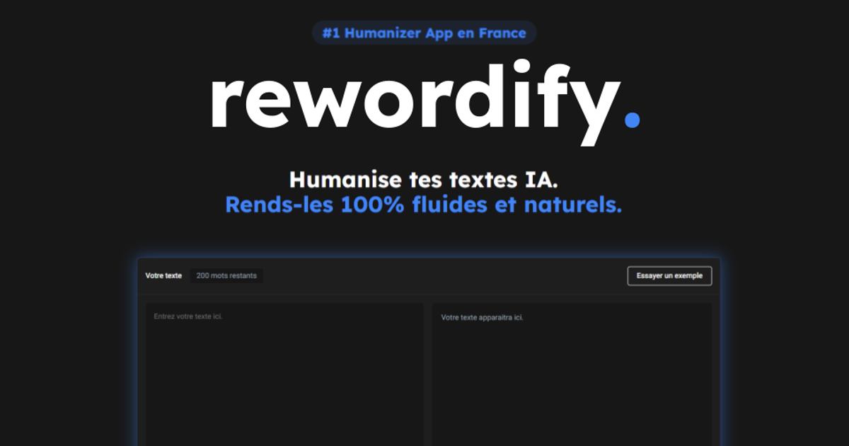 Rewritify Rewordify Pro - Humanize your AI texts | #1 AI Humanizer